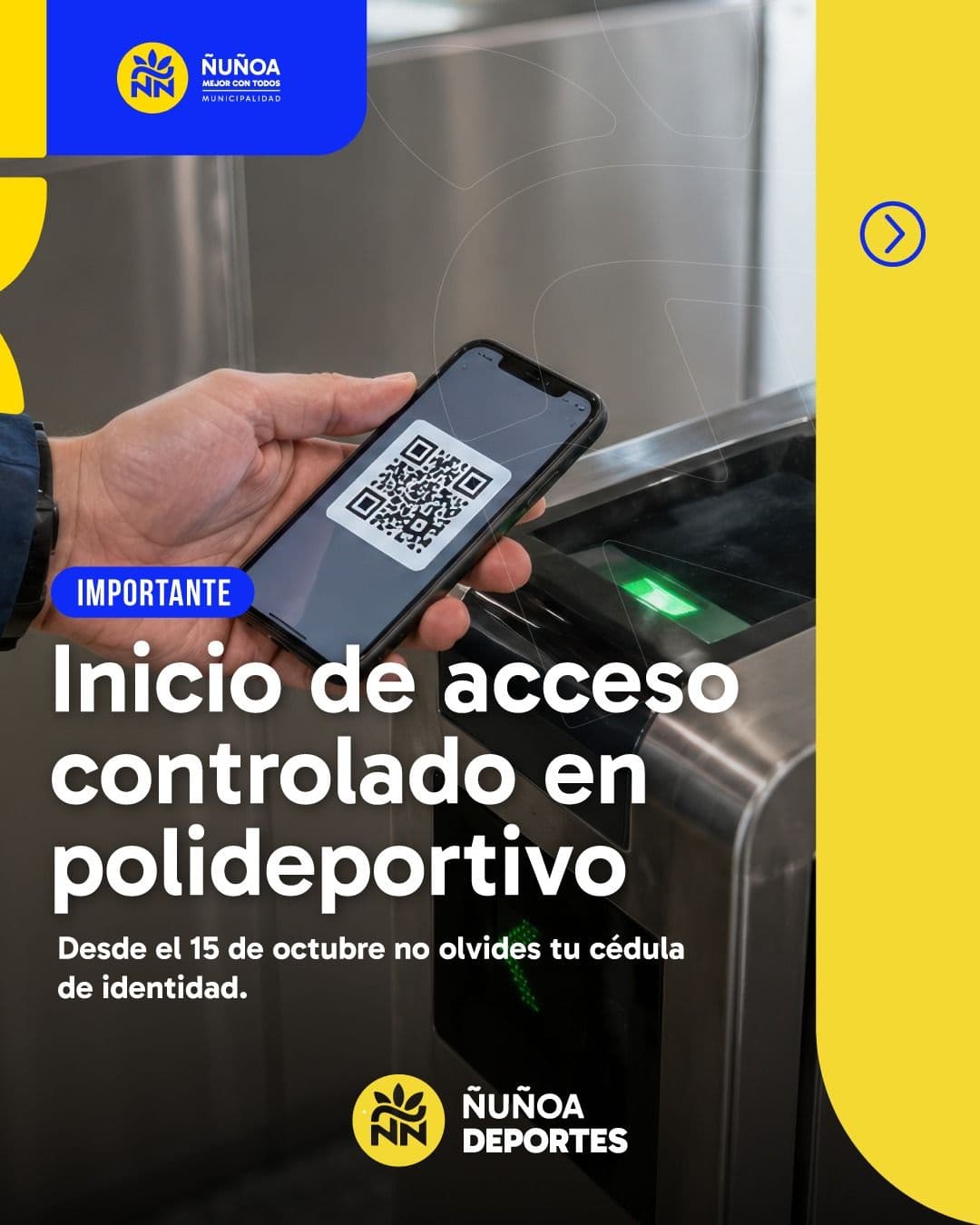 El Polideportivo de Ñuñoa comenzará el acceso controlado con torniquetes el 15 de octubre